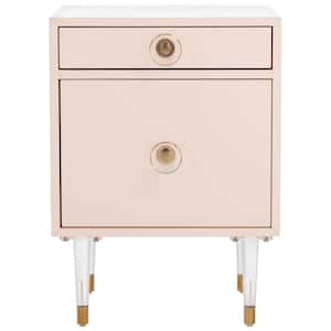 Harry 18.7 in. Light Pink Rectangle Wood End Table