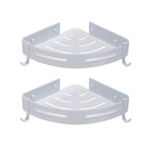 LAMY Corner Shower Caddy, 2 Pack Caddy with Wall Mount, White