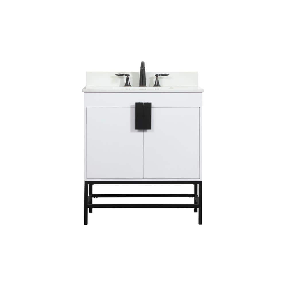 Simply Living 30 in. W x 19 in. D x 33.5 in. H Bath Vanity in White with Iv