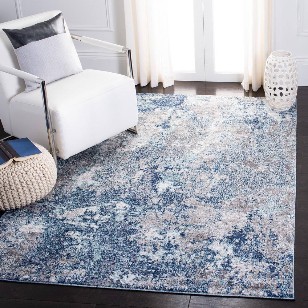 Gray Abstract 8' x 10' Reversible Synthetic Area Rug