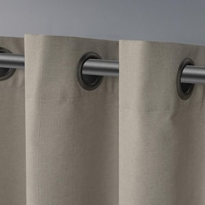 Loha Beige Solid Light Filtering Grommet Top Curtain, 54 in. W x 96 in. L (Set of 2)