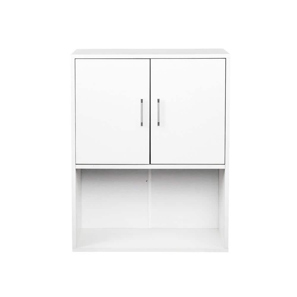 Tileon 23.62 in. W x 30 in. H Rectangular White Surface Mount 2-Door ...