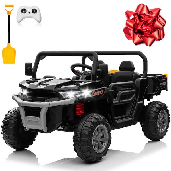 JOYRACER 24 Volt 4x200W Ride on Toys with Remote, Metal Frame UTV with 2 XL Seater, 4WD/2WD Switchable,Black