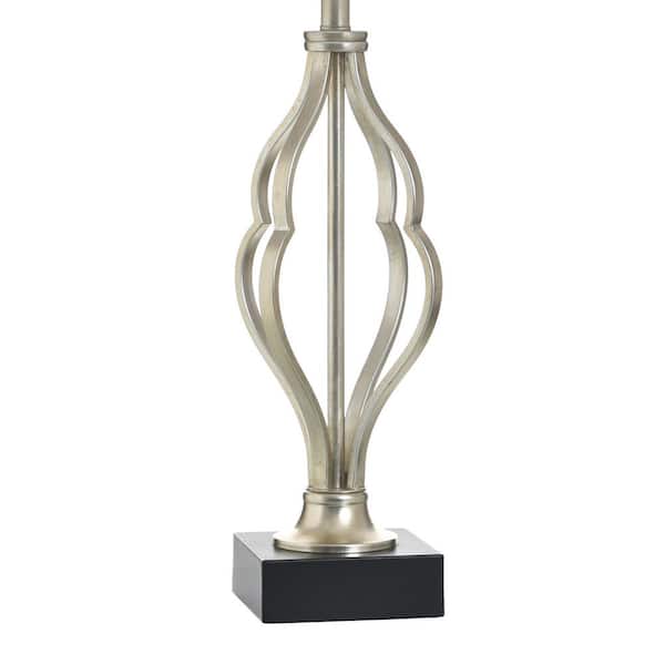 StyleCraft 33 in. Silver Industrial Bedside Table Lamp for Living