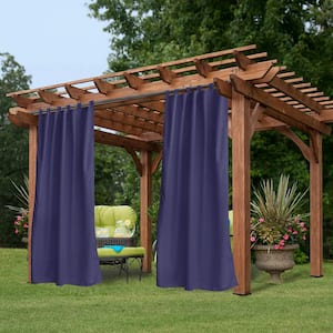 50 in x 108 in Patio Outdoor Curtain UV Privacy Drape Waterproof Window Treatment Solid Tab Top Panel , Blue