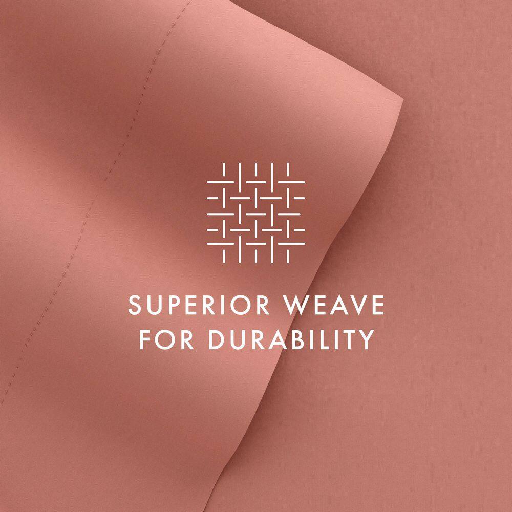 Clay Solid Queen 4-Piece Microfiber Bed Sheet Set