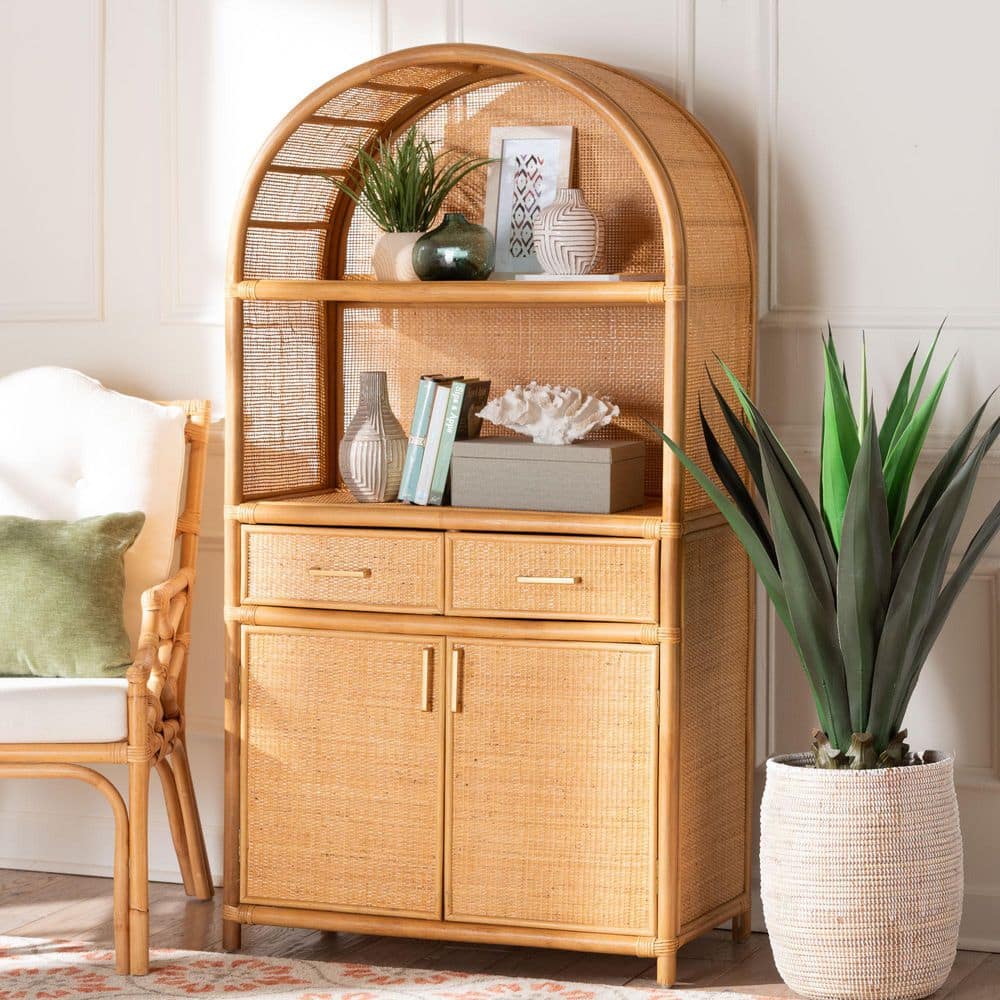 bali & pari Mairen Light Honey 59.8 in. H Storage Cabinet 262