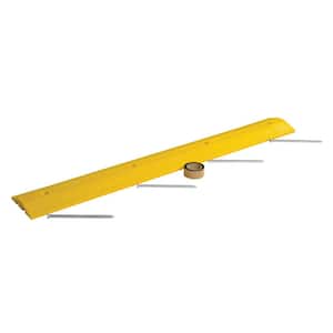 72 in. x 10 in. x 2 in. Yellow Plastic Speed Bump with Asphalt Hardware