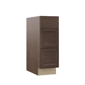 Shaker Assembled 12x34.5x21 in. Bathroom Vanity Drawer Base Cabinet with Ball-Bearing Drawer Glides in Brindle