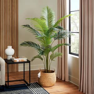 6ft Faux Areca Palm Tree in White Pot