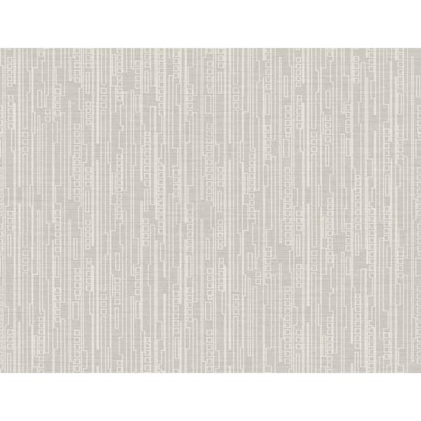 CASA MIA Vertical Geo Light Gray Paper Non-Pasted Strippable Wallpaper Roll ( Cover 60.75 sq. ft. )