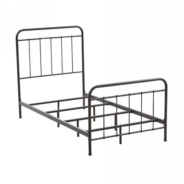 Homy Casa Female 79.4 in. W Black Metal Frame Twin Platform Bed