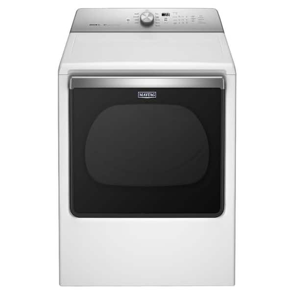 Maytag 8.8 cu. ft. 240-Volt White Electric Vented Dryer with Advanced Moisture Sensing, ENERGY STAR