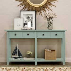 17.72 in. Turquoise Rectangle Particle Board End Table