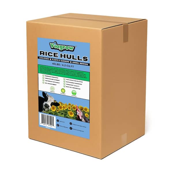 Viagrow 40 lbs. / 4.2 cu. ft. Organic Rice Hulls, Soil Amendment (1-Pack)
