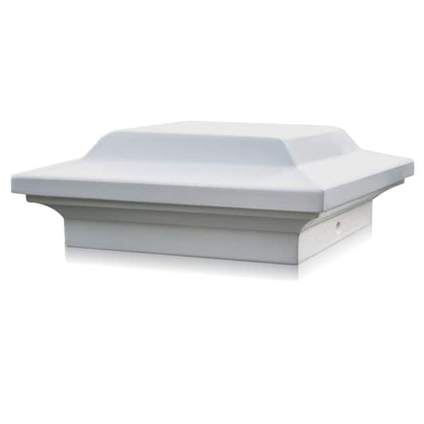 CLASSY CAPS 4 in. x 4 in. White Aluminum Fence Post Cap