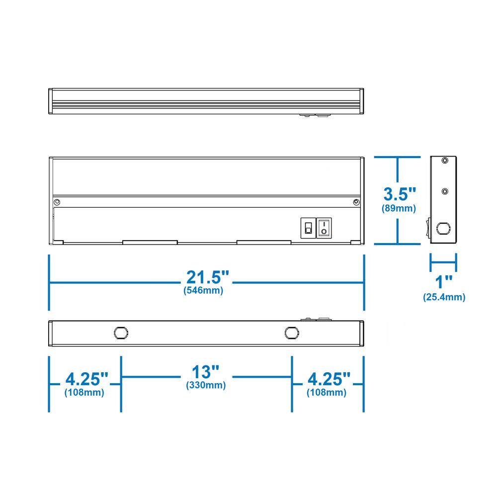 Nicor Black 21.5'' LED Under Cabinet Light Bar