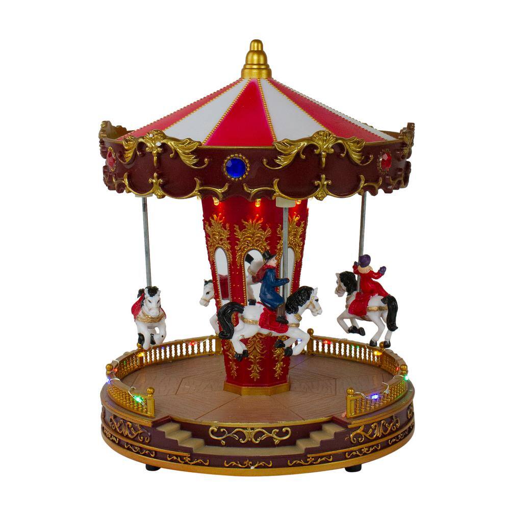 Northlight in. LED Lighted and Animated Christmas Carousel with Horses  34109646 The Home Depot