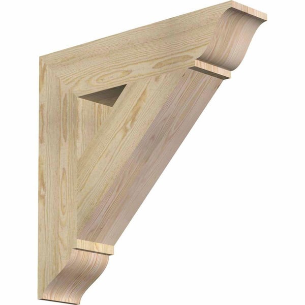 Ekena Millwork 6 in. x 28 in. x 28 in. Douglas Fir Traditional Rough Sawn Bracket