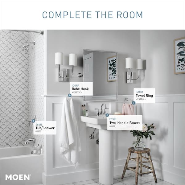 MOEN Essie 2-Handle 4 in. Centerset Bathroom Faucet in Chrome 84128 - The  Home Depot