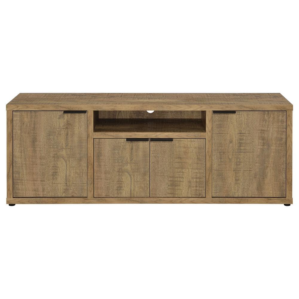 Rustic Mango Wood 3-Piece Entertainment Center with Storage