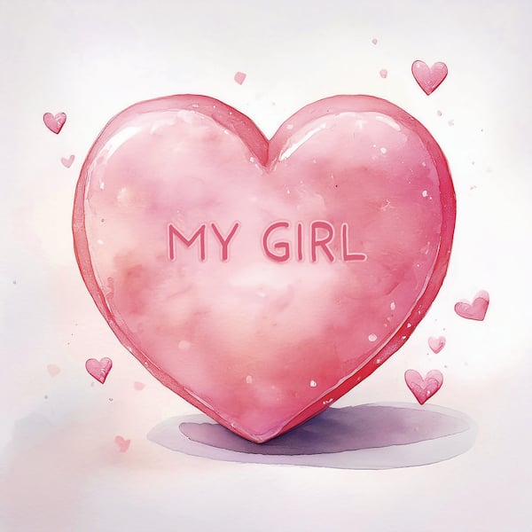My Girl Candy Heart by Grotto Studios 1 Piece Unframed Graphic Print Abstract Poster Art Print 16 in. x 16 in.