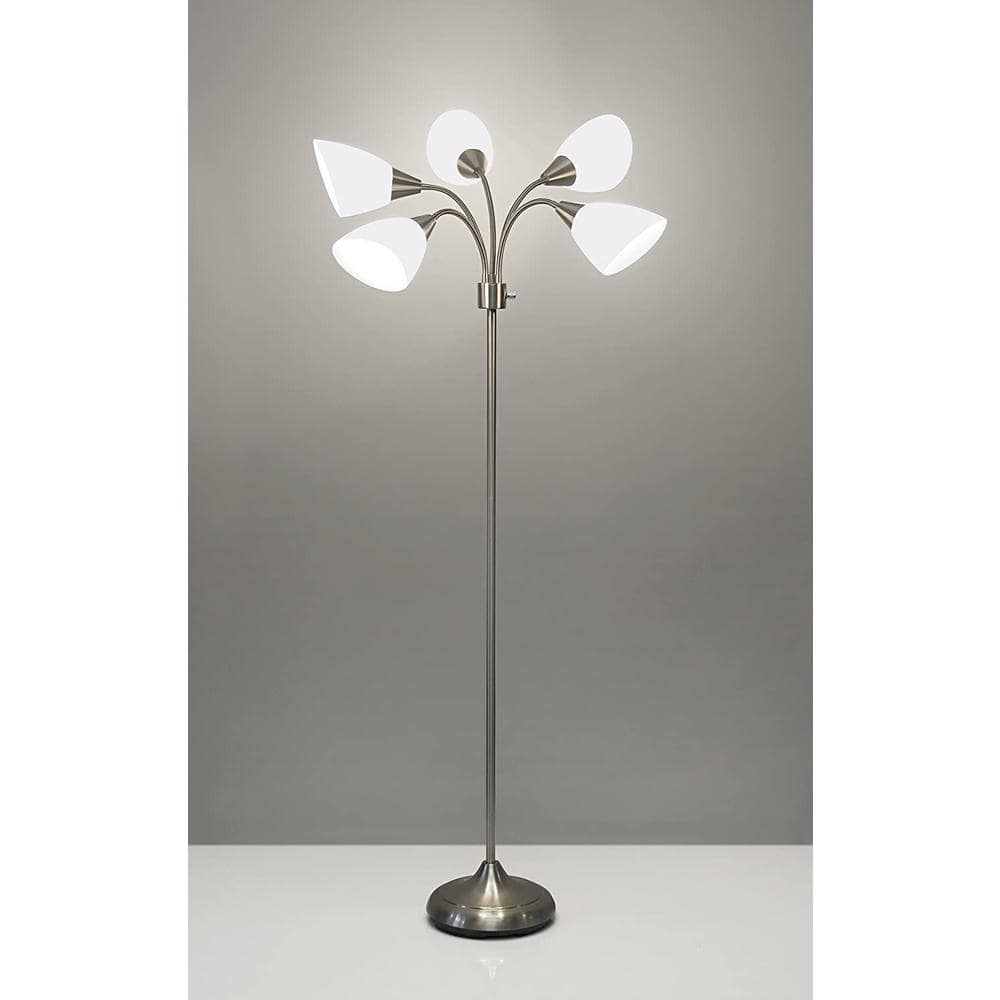Adjustable Multi-Head White Frosted Floor Lamp