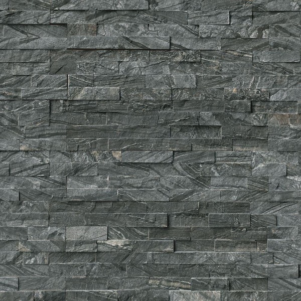 MSI Glacial Black Ledger Panel 6 in. x 24 in. Natural Marble Wall Tile (10 Cases/60 sq. ft. /Pallet)