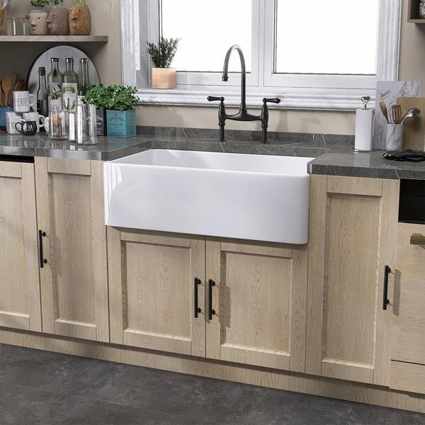 Getpro 36 in. Rectangular Apron Front Farmhouse Sink Single Bowl