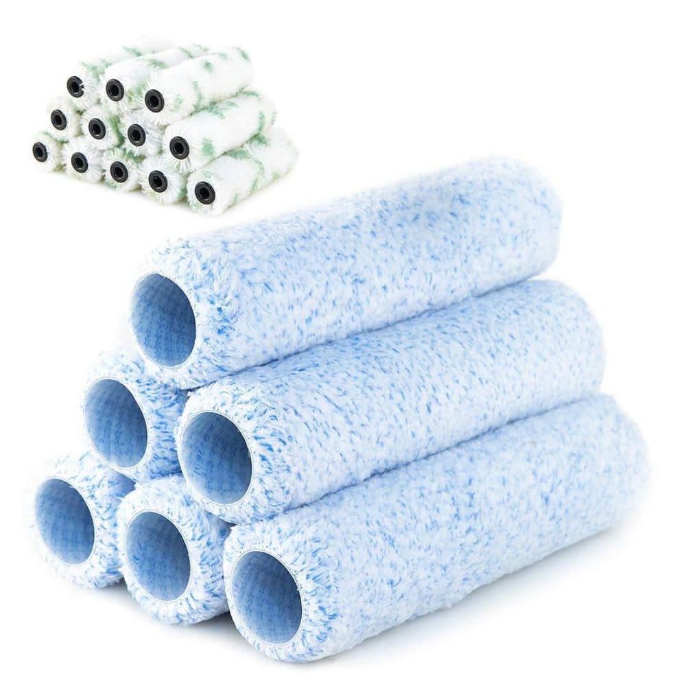 Dracelo 9 in. x 0.6 in. Microfiber Paint Roller Covers with 4 in. Paint