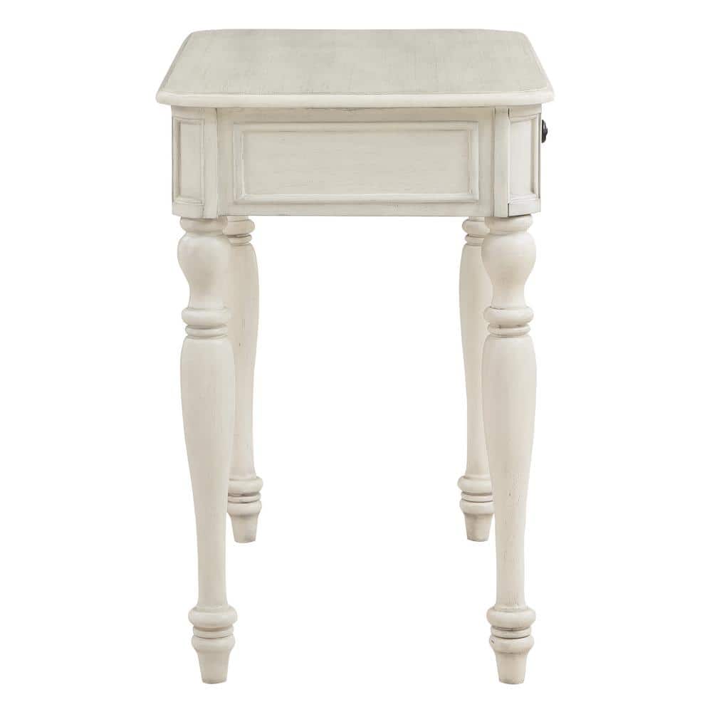 Antique White Medium Wood 36" Writing Desk with Drawer