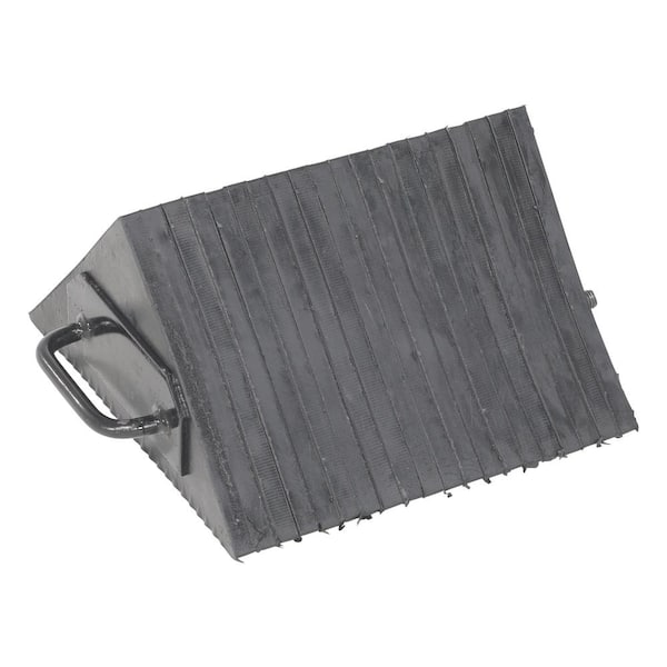 Vestil 10 in. x 10 in. x 5.5 in. Laminated Rubber Wheel Chock with Grips