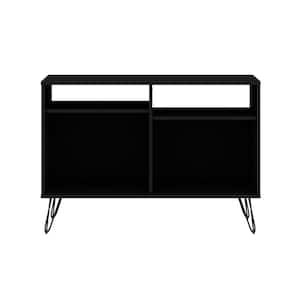 Rockefeller 39.37 in. Black TV Stand Fits TV's up to 32 in. with Cable Management