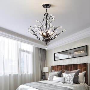 Chicago 4-Light Black Unique Classic/Traditional Chandelier with Crystal Accents