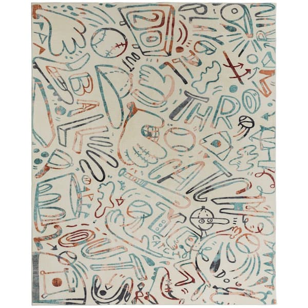 Sportsglyphs 5 ft. x 7  ft. Multi Western Area Rug