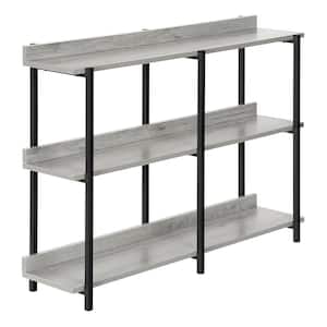 47.25 in. Grey Rectangle Particle Board Console Table with Shelves