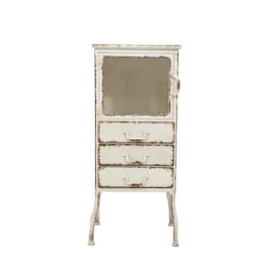 White Metal Cabinet with 3-Drawers