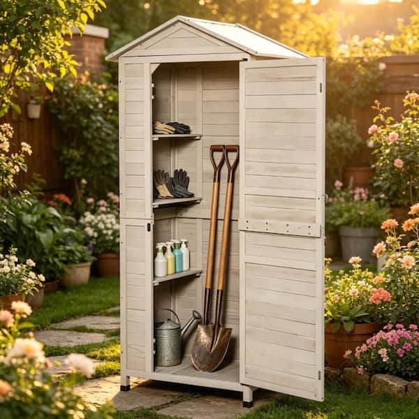 6 ft. W x 2 ft. D Grey Wood Garden Outdoor Storage Shed