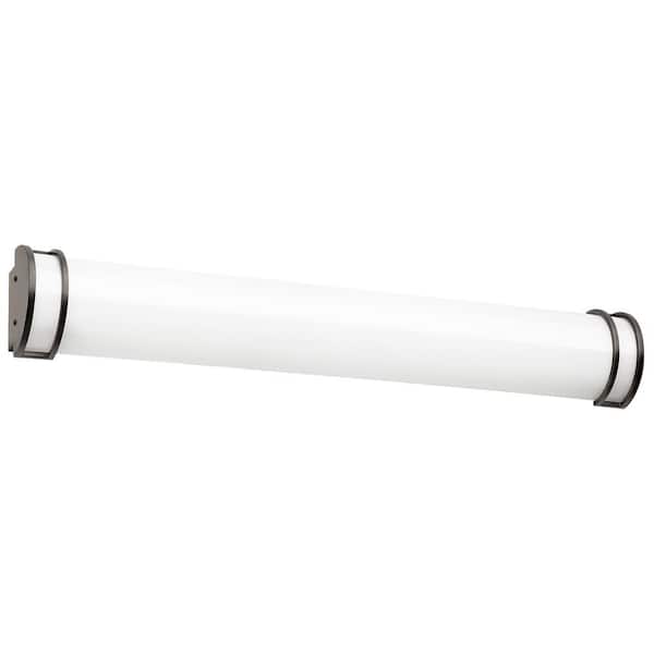 Sunlite 36 in. Bronze LED Dimmable Half Cylinder Bathroom Vanity Light Bar with Frosted Lens, Warm White 3000K