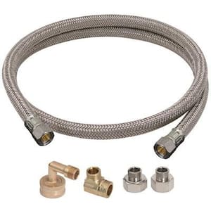 3/8 in. Comp x 3/8 in. Comp x 72 in. Braided Polymer Dishwasher Supply Line Kit w/ 4 Appliance Adaptors