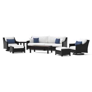 Deco 8-Piece Wicker Motion Patio Conversation Deep Seating Set with Sunbrella Bliss Ink Cushions