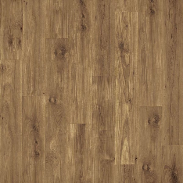 Take Home Sample-Saddle Spring Brown Oak Waterproof Laminate Wood Flooring