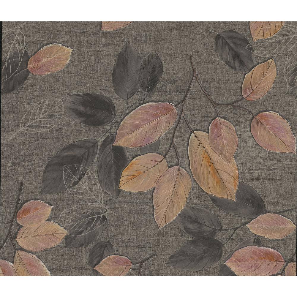 Dorado Black Leaf Toss Vinyl Peelable Wallpaper (Covers 57.8 sq. ft.)