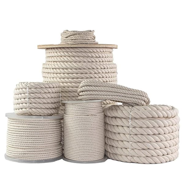 5/8 in. x 100 ft. Twisted Cotton Rope-Natural