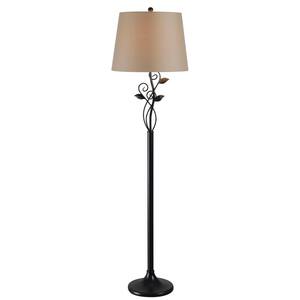 Arbor 57 in. Bronze Floor Lamp with gold shade