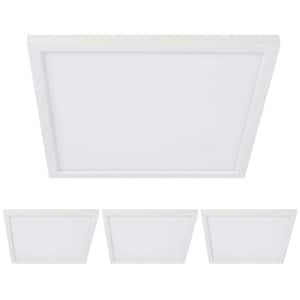 5 in. 8-Watt Title 24 Dimmable White Integrated LED Square Flat Panel Ceiling Flush Mount with Color Change CCT (4-Pack)