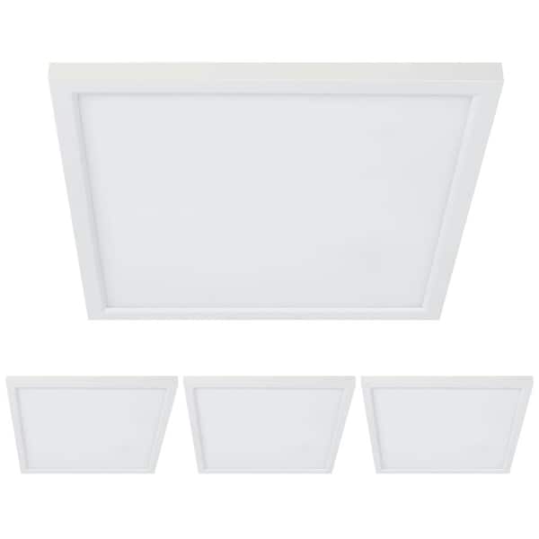 Feit Electric 5 in. 8-Watt Title 24 Dimmable White Integrated LED Square Flat Panel Ceiling Flush Mount with Color Change CCT (4-Pack)