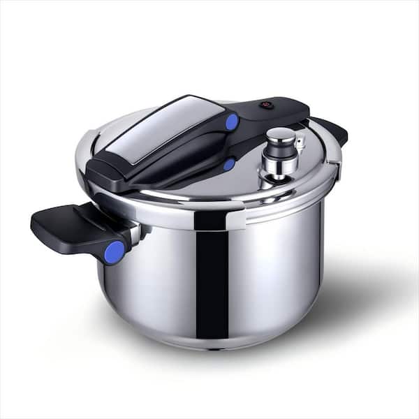 8 qt. Stainless Steel Pressure Cooker with Induction and Gas Stovetops for Kitchen