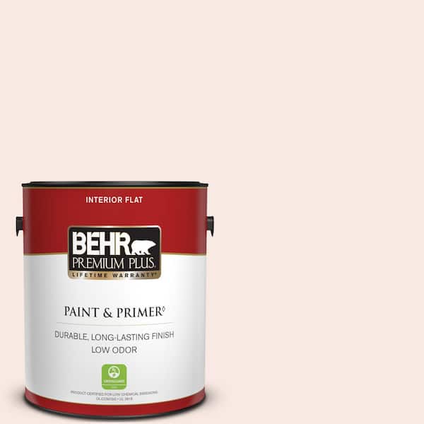 BEHR PREMIUM PLUS 1 gal. #200C-1 Hush Pink Flat Low Odor Interior Paint & Primer