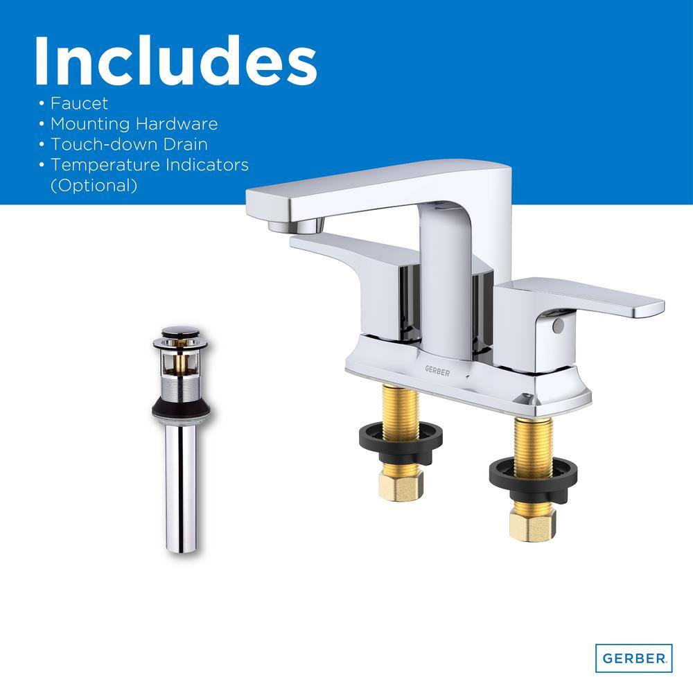 Tribune Chrome Double Handle Centerset Bathroom Faucet